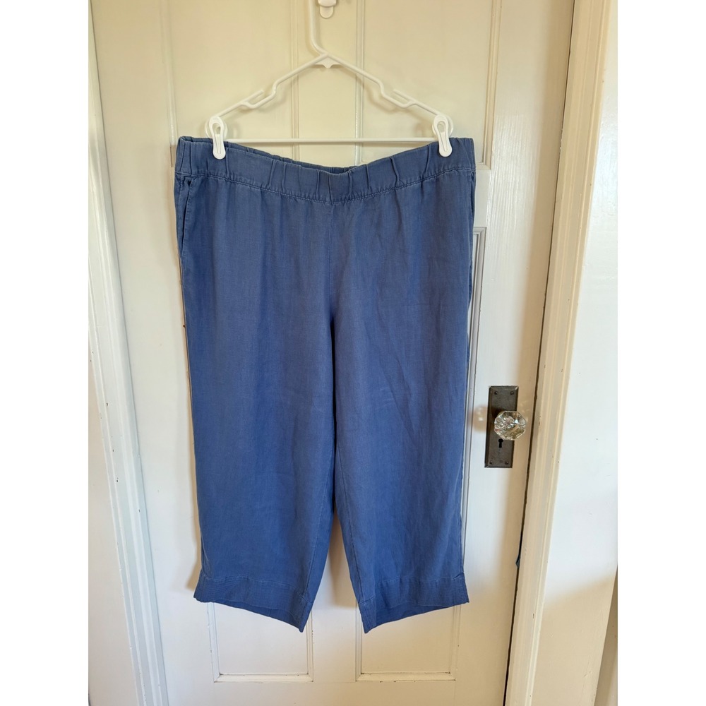 J.Jill Pure Jill blue croppped linen pants size 2x